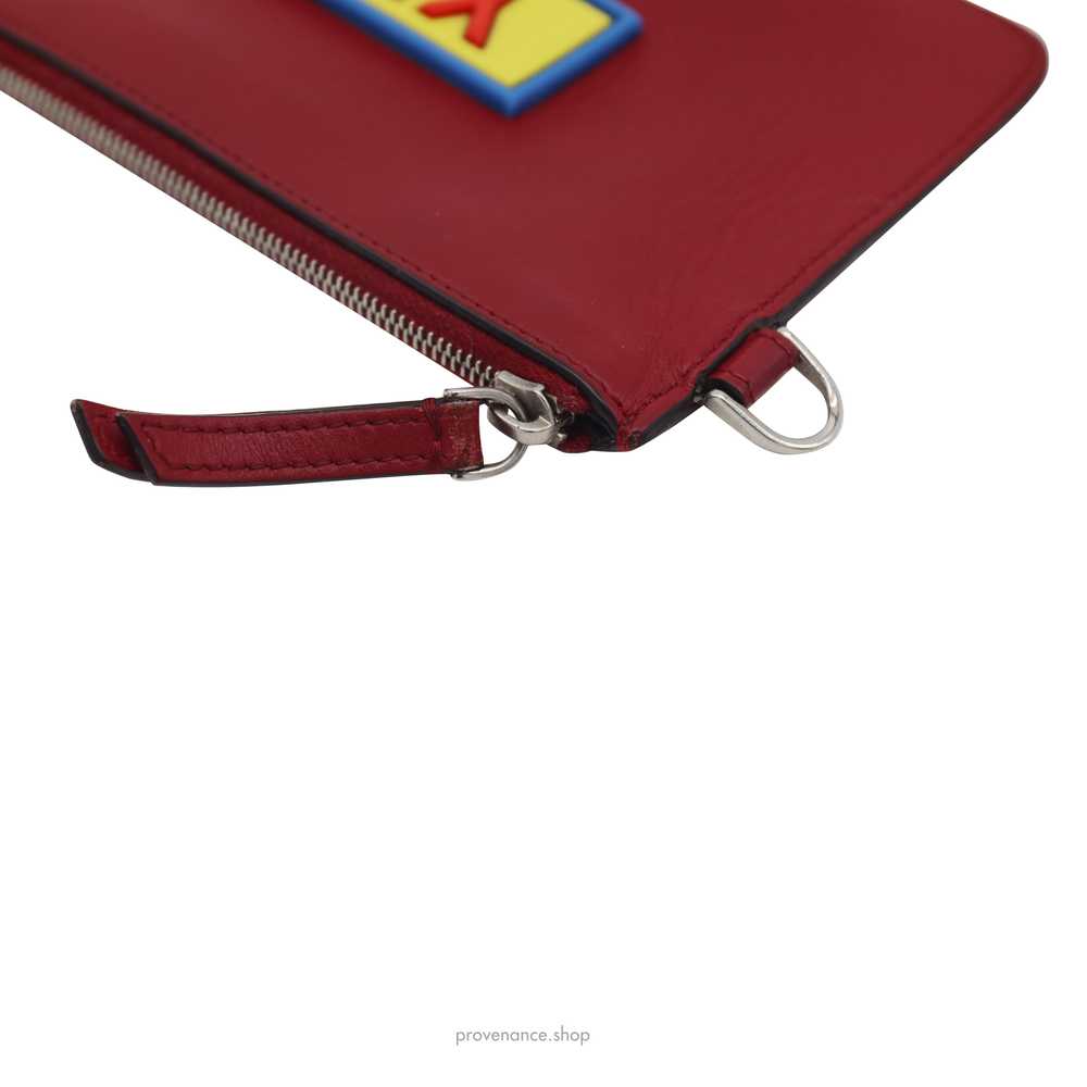 Fendi "YES" Zipped Pouch - Red Leather - image 3