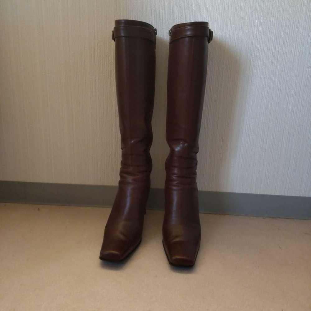 Genuine Leather Long Boots Brown AK - image 1