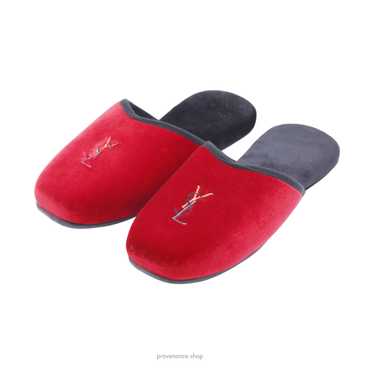 Yves Saint Laurent YSL Velvet Logo Slipper - Red - image 1