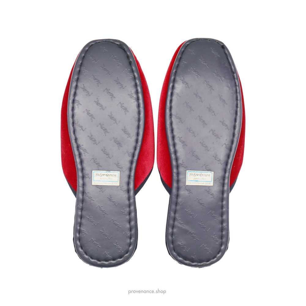 Yves Saint Laurent YSL Velvet Logo Slipper - Red - image 4