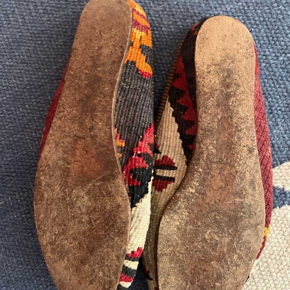 Vintage Turkish kilim mules - image 2