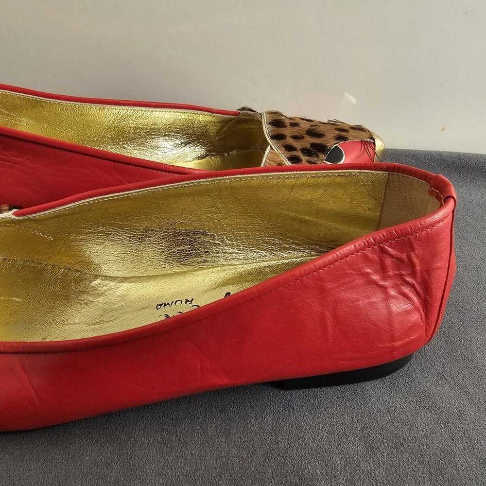 Vintage Albanese Roma Italy Leather women Flat Le… - image 3