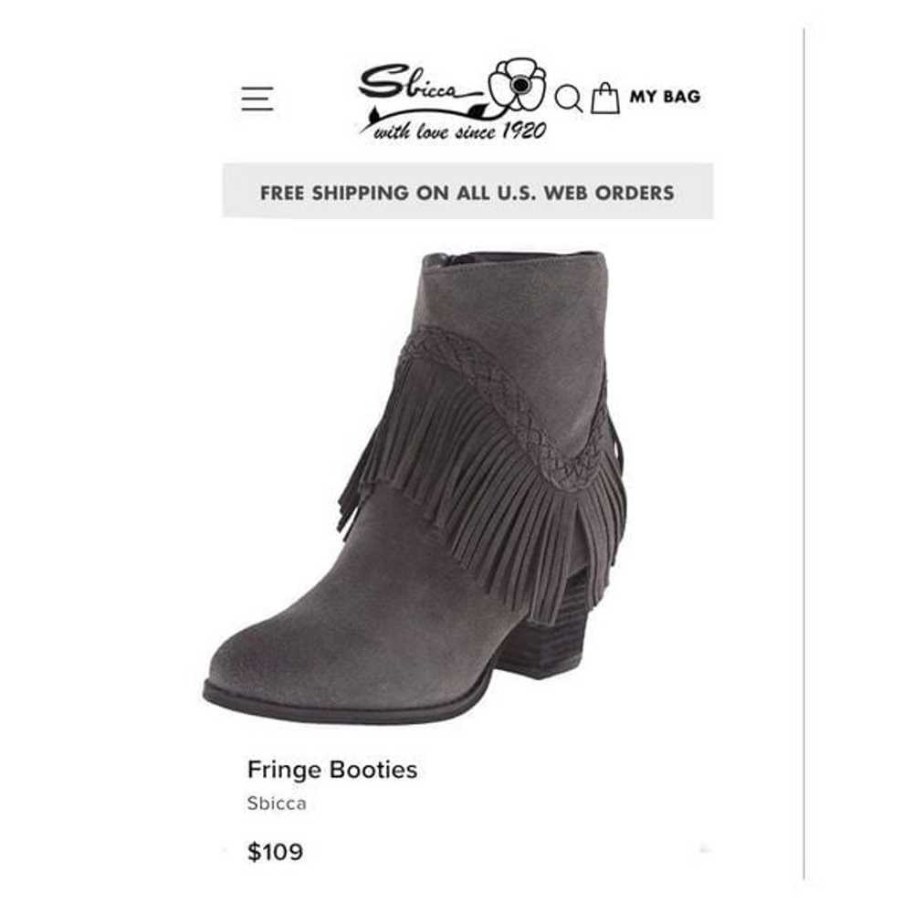 Sbicca Patience Grey Suede Leather Fringe Booties - image 7