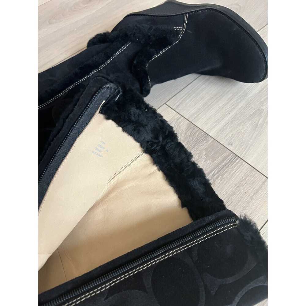 Coach Black Monogram Jordana Sheepskin Suede Zip … - image 7