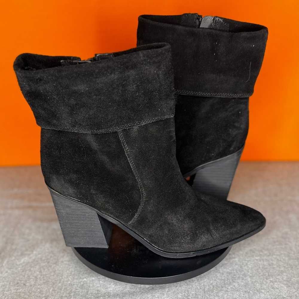 Blondo Sidnee Black Suede Rolled Zip Heel Bootie … - image 3