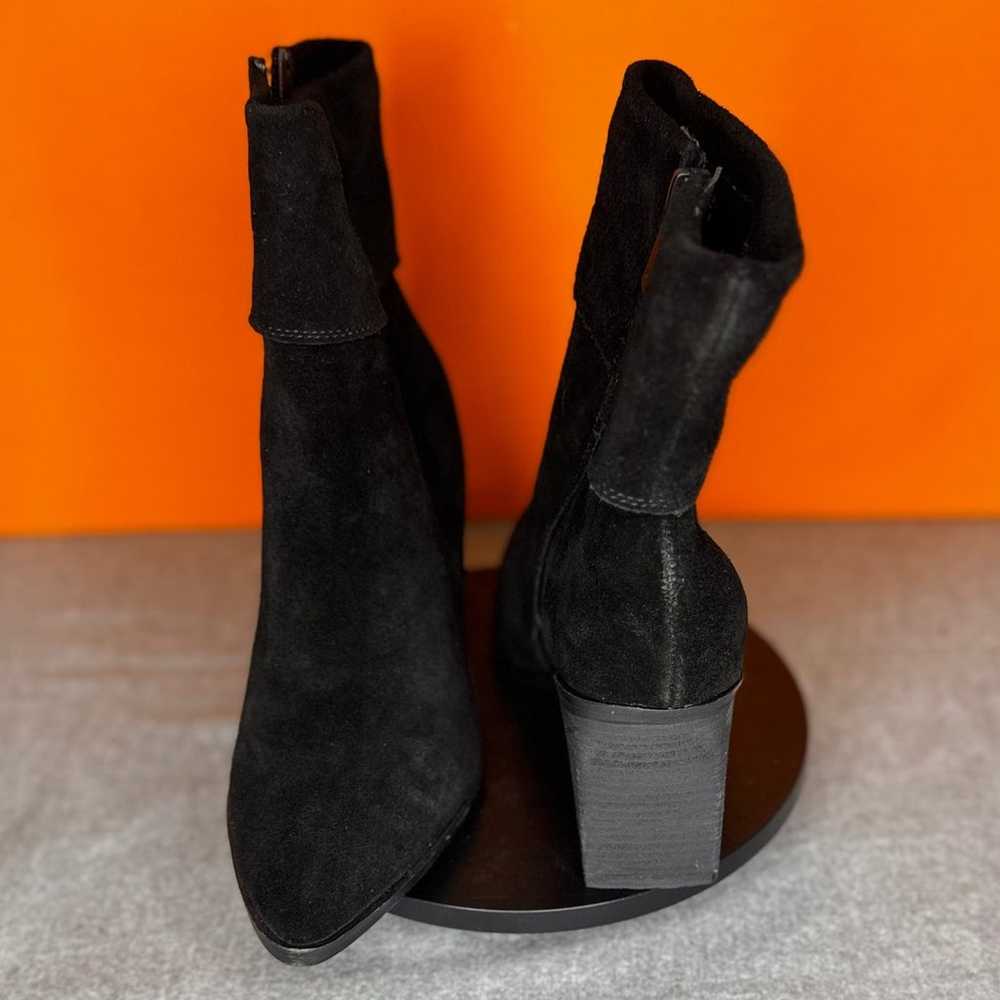 Blondo Sidnee Black Suede Rolled Zip Heel Bootie … - image 4