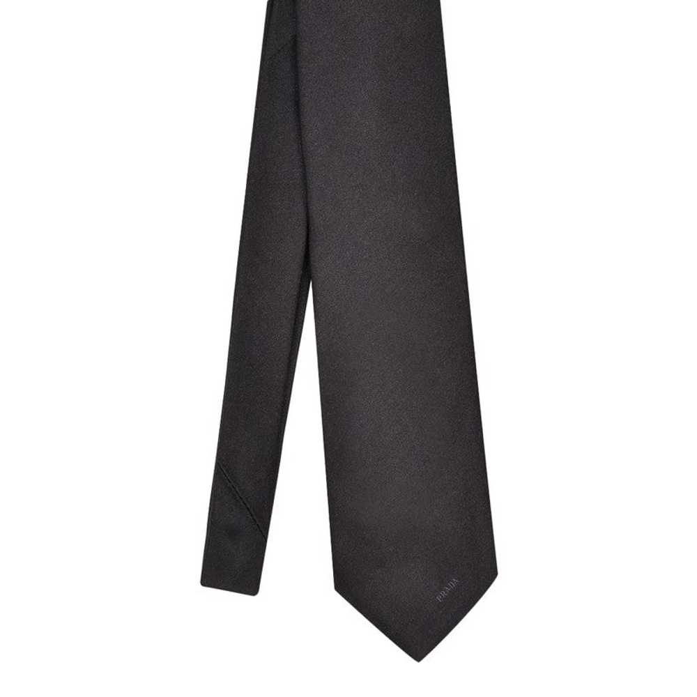 Prada Black Silk Tie With Logo Men - image 2