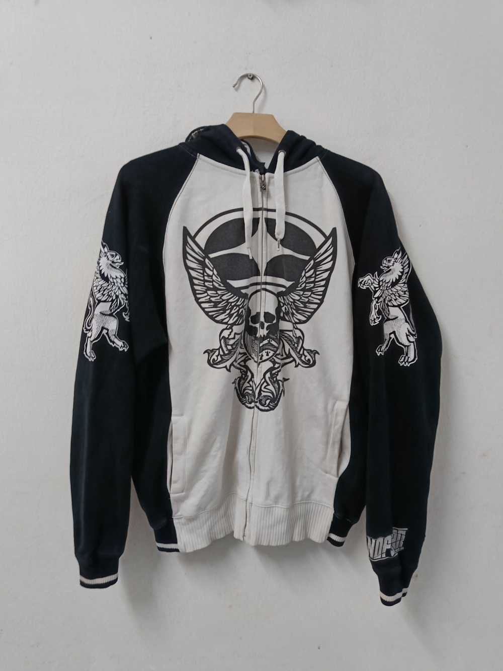 Skulls - Grunge No Fear Full print Zipper hoodie - image 2