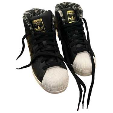 Adidas Superstar leather trainers