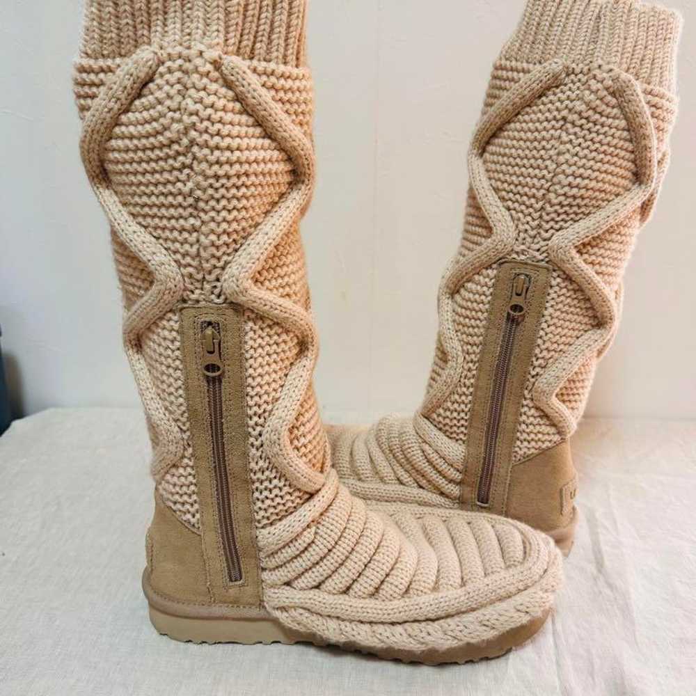 UGG Classic Tall Chunky Knit Boots Natural 26 - image 4