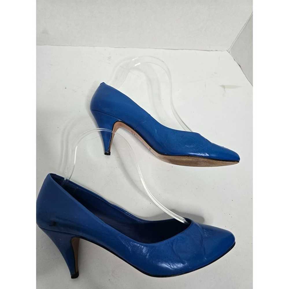 Vintage 80s 90s Jacqueline Ferrar Blue Pumps High… - image 5