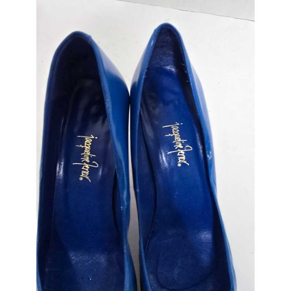 Vintage 80s 90s Jacqueline Ferrar Blue Pumps High… - image 9