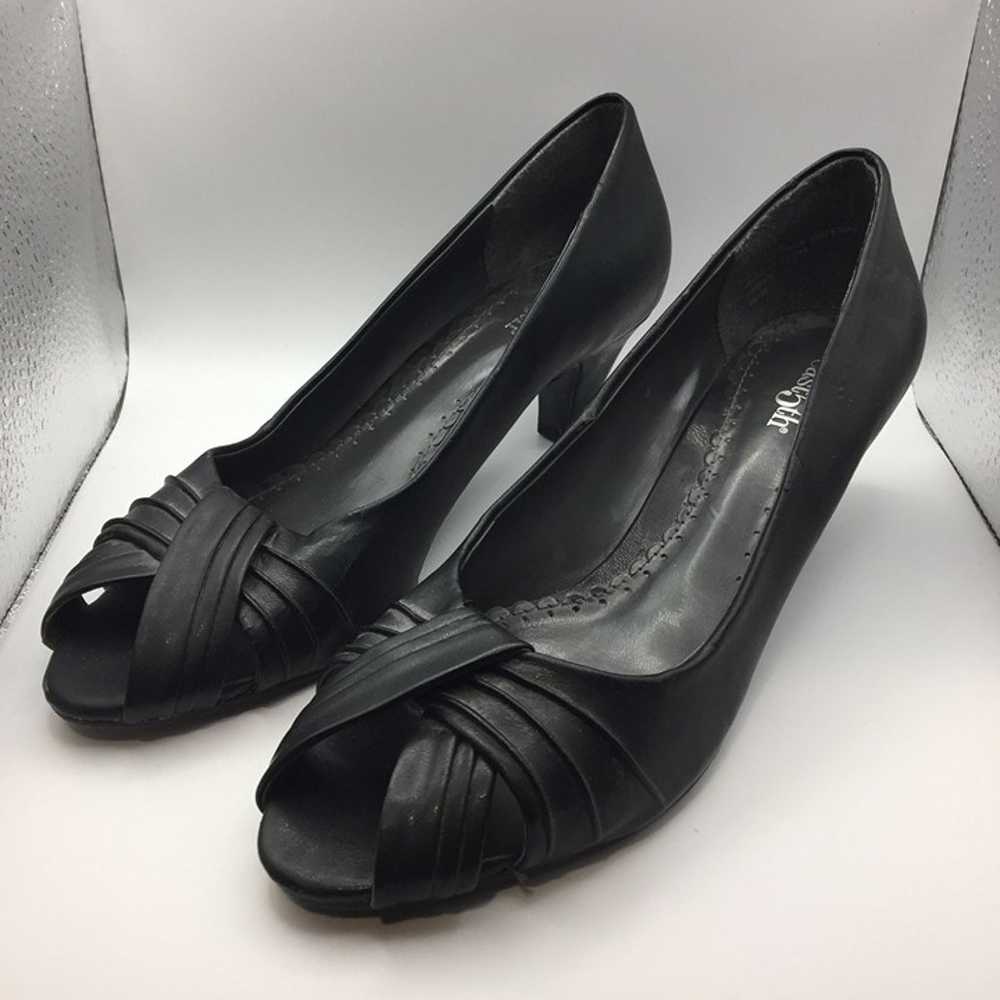 Vintage Womens East 5th Black Pumps Heels Open To… - image 1