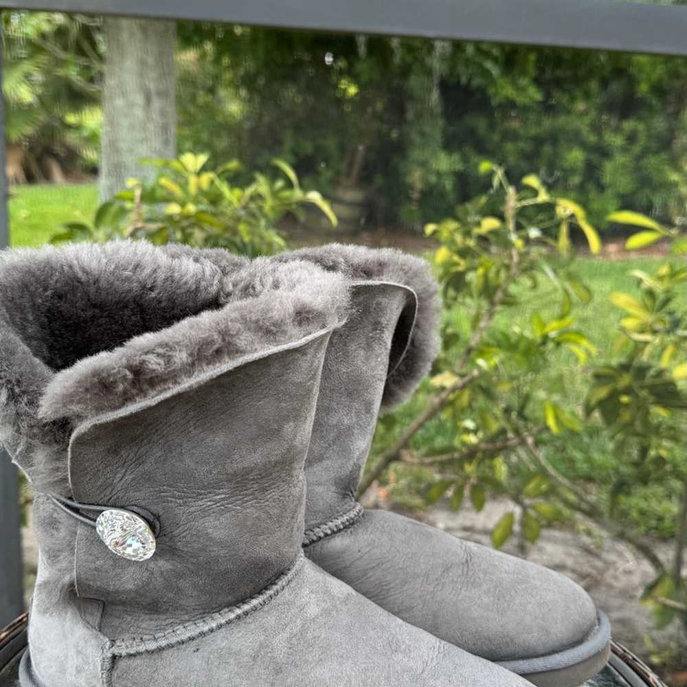 Ugg Australia bailey button bling grey boot origi… - image 1