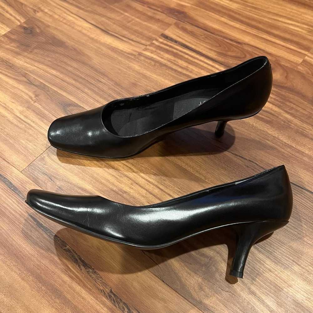 Nine West black square toe kitten heel shoes 8.5 - image 2