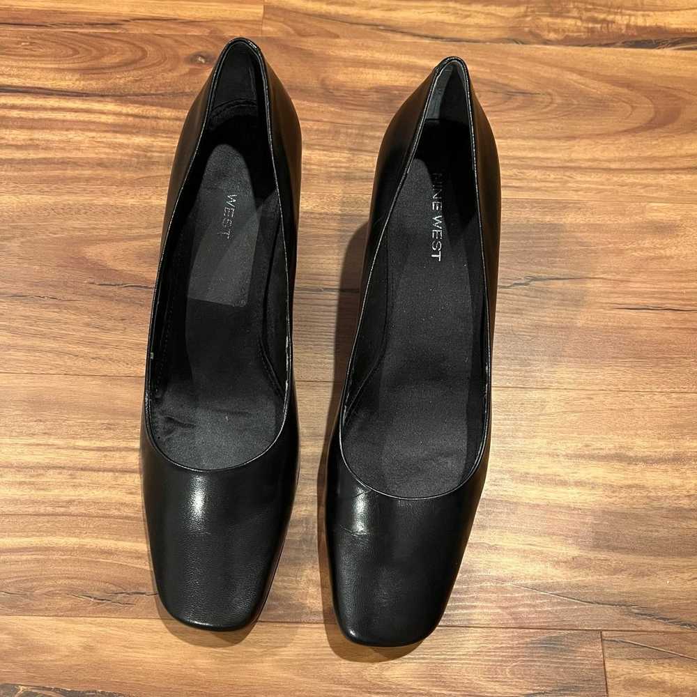 Nine West black square toe kitten heel shoes 8.5 - image 3