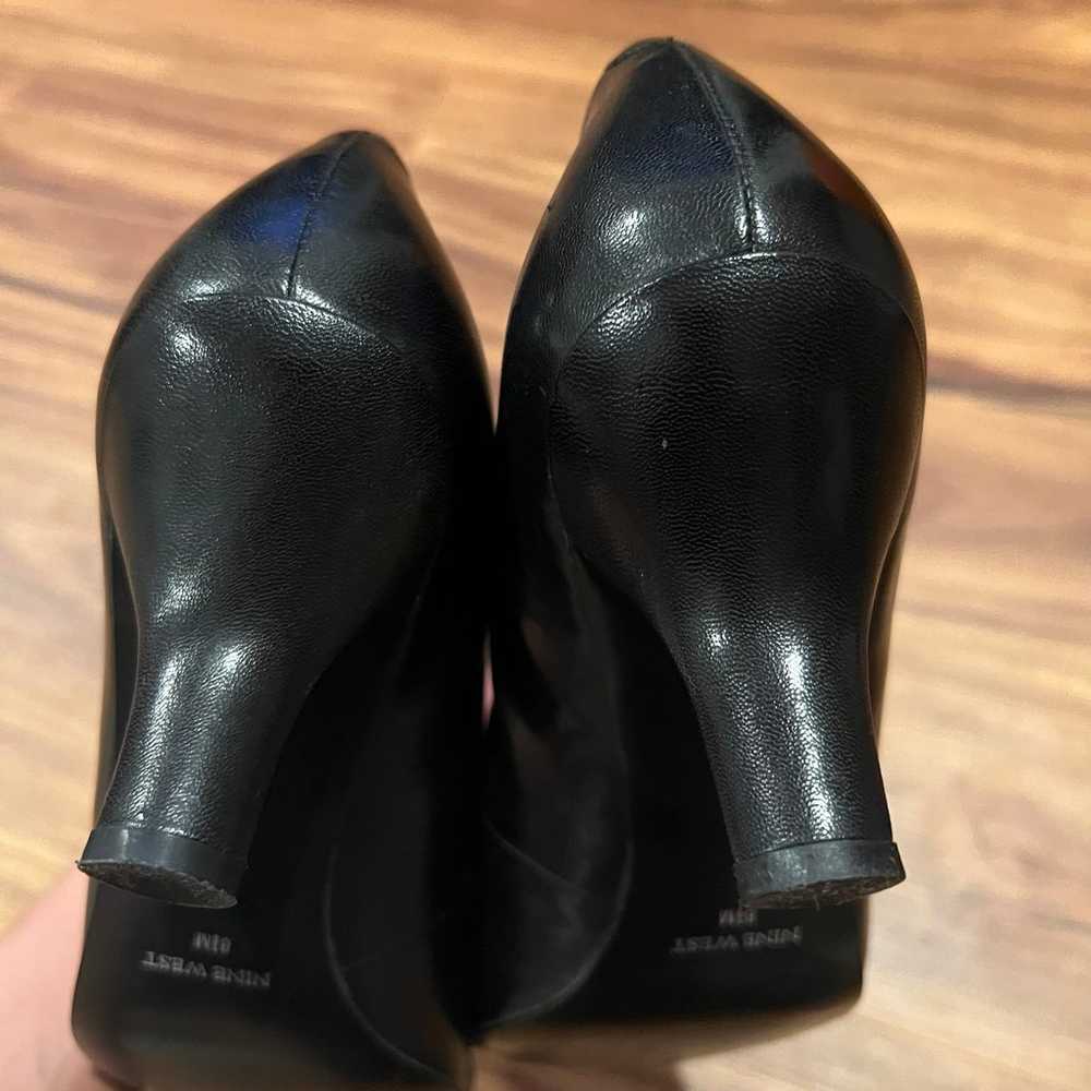 Nine West black square toe kitten heel shoes 8.5 - image 6