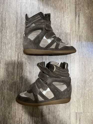 Isabel Marant Bekett Wedge Grey Taupe Leather