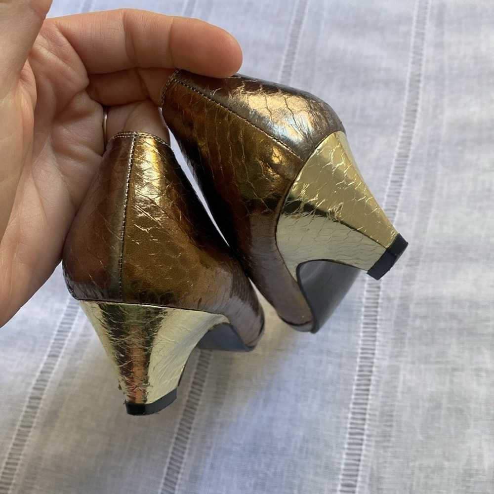 Vaneli vintage metallic kitten heels. - image 4