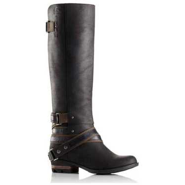 Sorel Women’s Lolla Tall Black/Mud Leather Waterpr