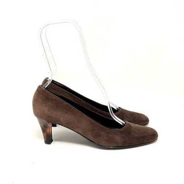 Salvatore Ferragamo Pump Shoe Brown Suede Leather… - image 1