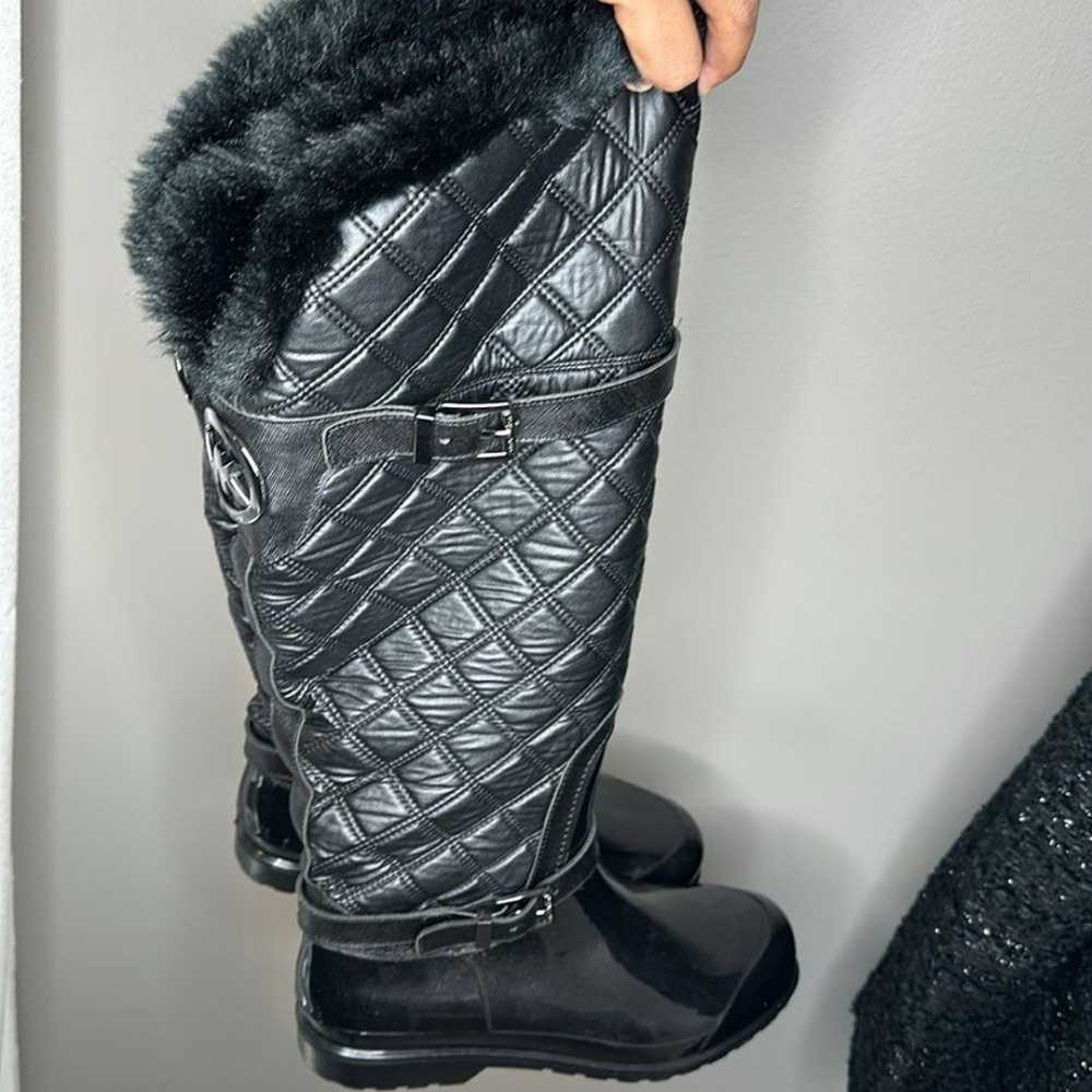 Michael Kors Fulton Quilted Rubber Rainboots Faux… - image 6