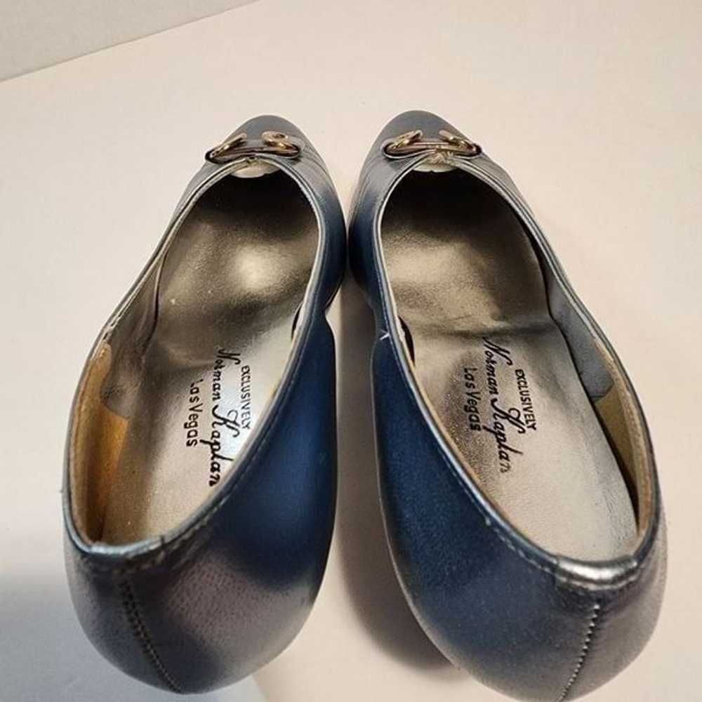 Norman Kaplan Vintage Womens Blue Pumps Size 8.5 - image 2