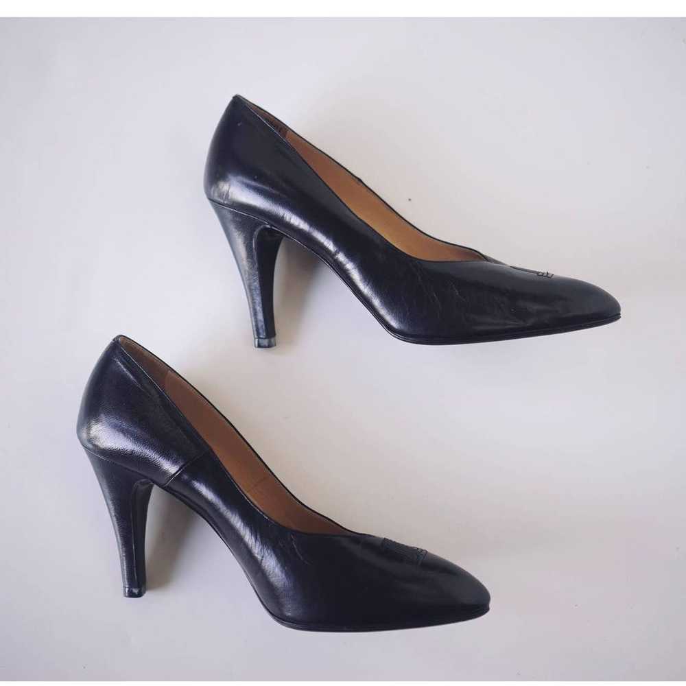 Vintage Lanvin Paris Black Pumps Heels - image 3