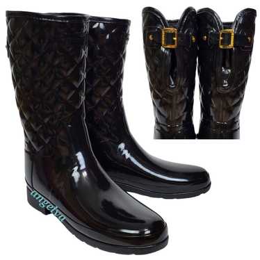 New Hunter refined gloss quilted mid calf adjustab