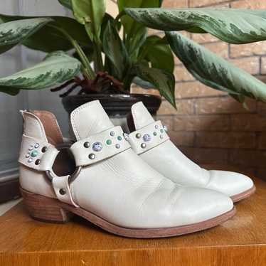 Frye Ray Stone Harness White Leather