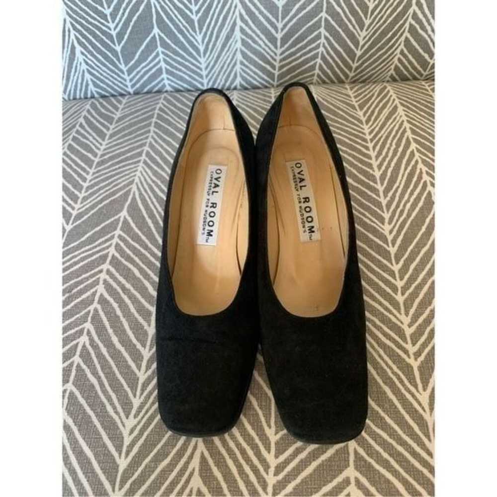 Oval Room VINTAGE black Suede square toe Dressy P… - image 5