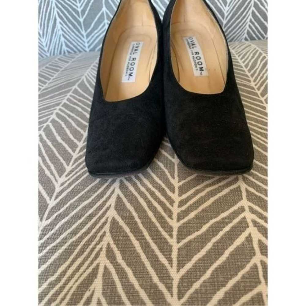 Oval Room VINTAGE black Suede square toe Dressy P… - image 6