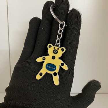 Teddy Bear Prada Logo Metal Keyring Key Holder Key