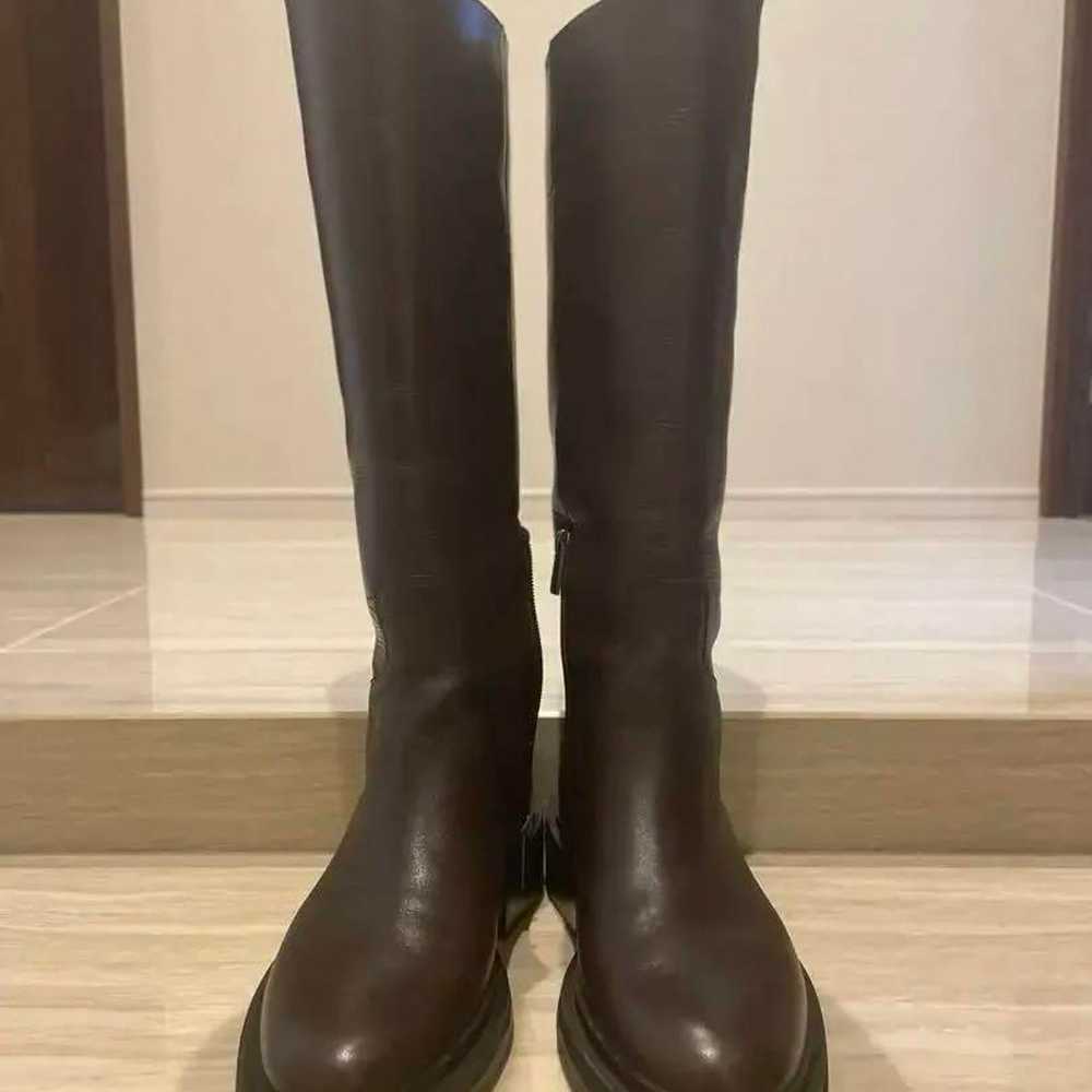 24cm Dark Brown Leather Long Boots - image 1