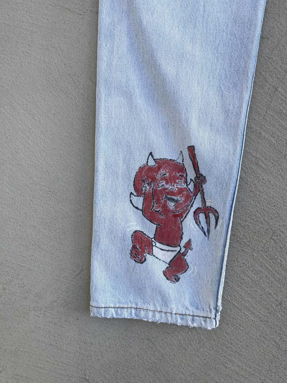 STEAL! Vintage 1990s Levi's Baby Devil Paint 501 … - image 5