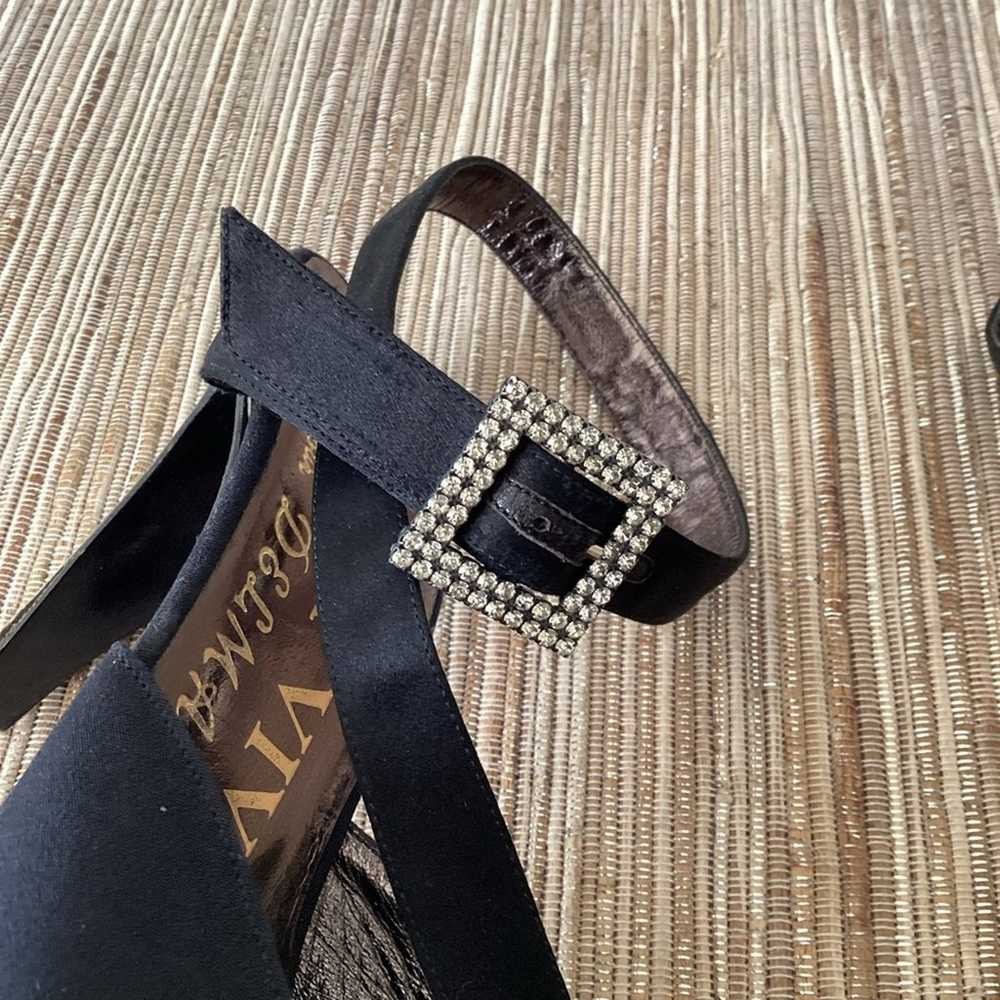 VTG Roger Vivier Black Rhinestone Buckle Mirorred… - image 3