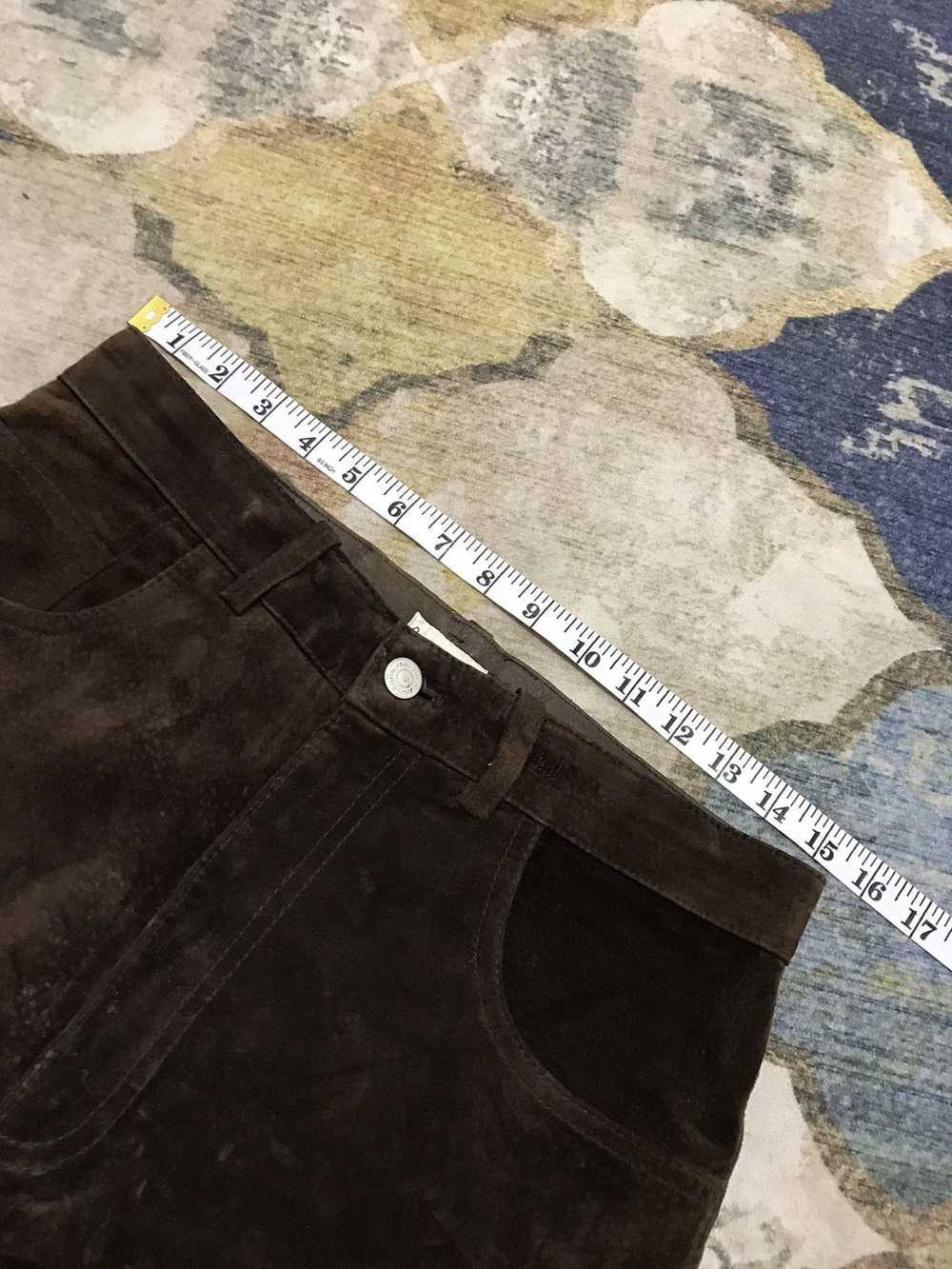 Vintage Paul Smith Dark Brown Suede Leather Pants - image 12