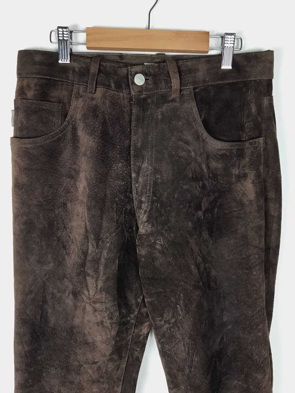 Vintage Paul Smith Dark Brown Suede Leather Pants - image 4