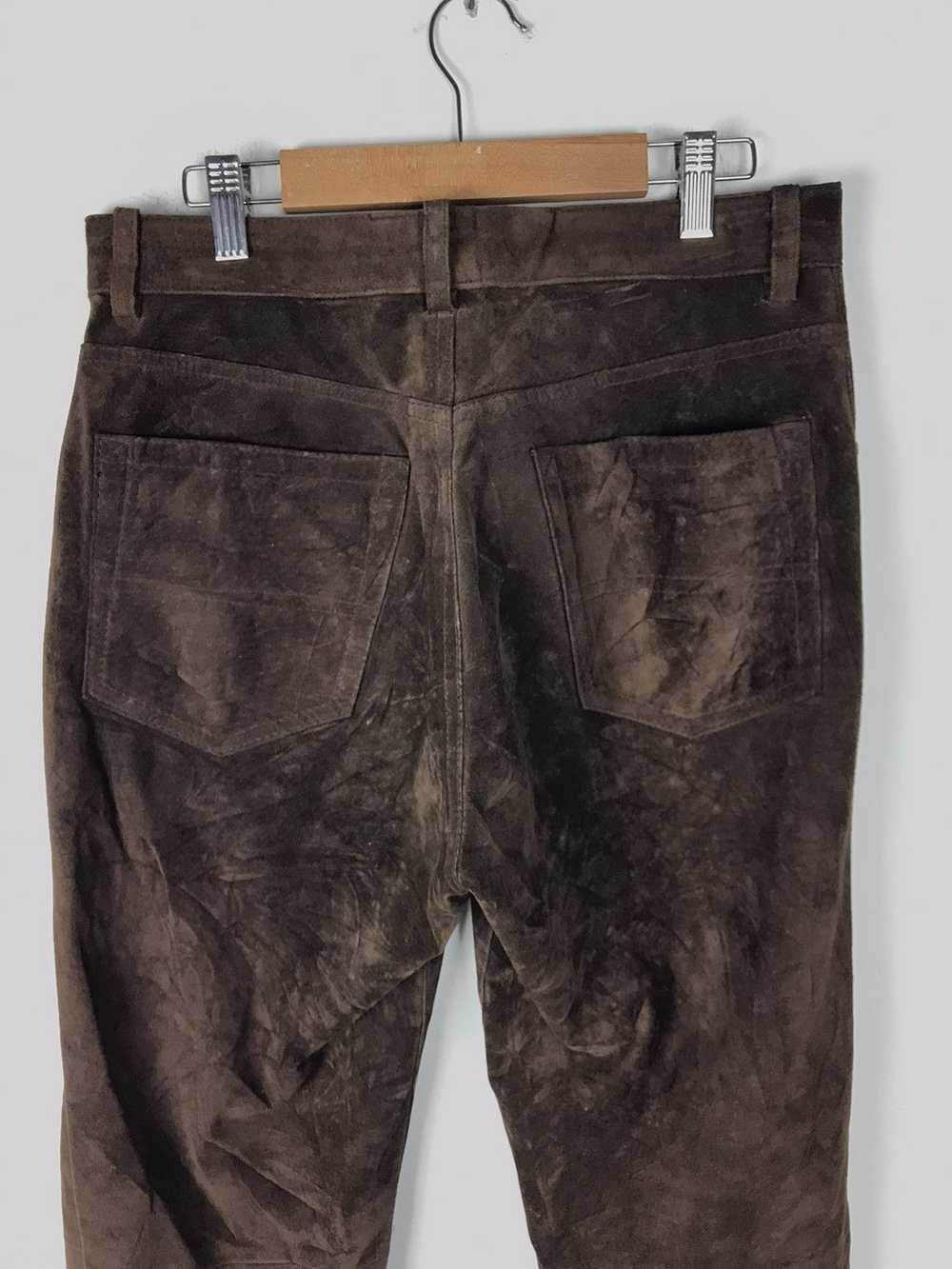 Vintage Paul Smith Dark Brown Suede Leather Pants - image 7