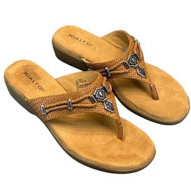 Rialto Bailee Brown Thong Comfort Sandal Women 10