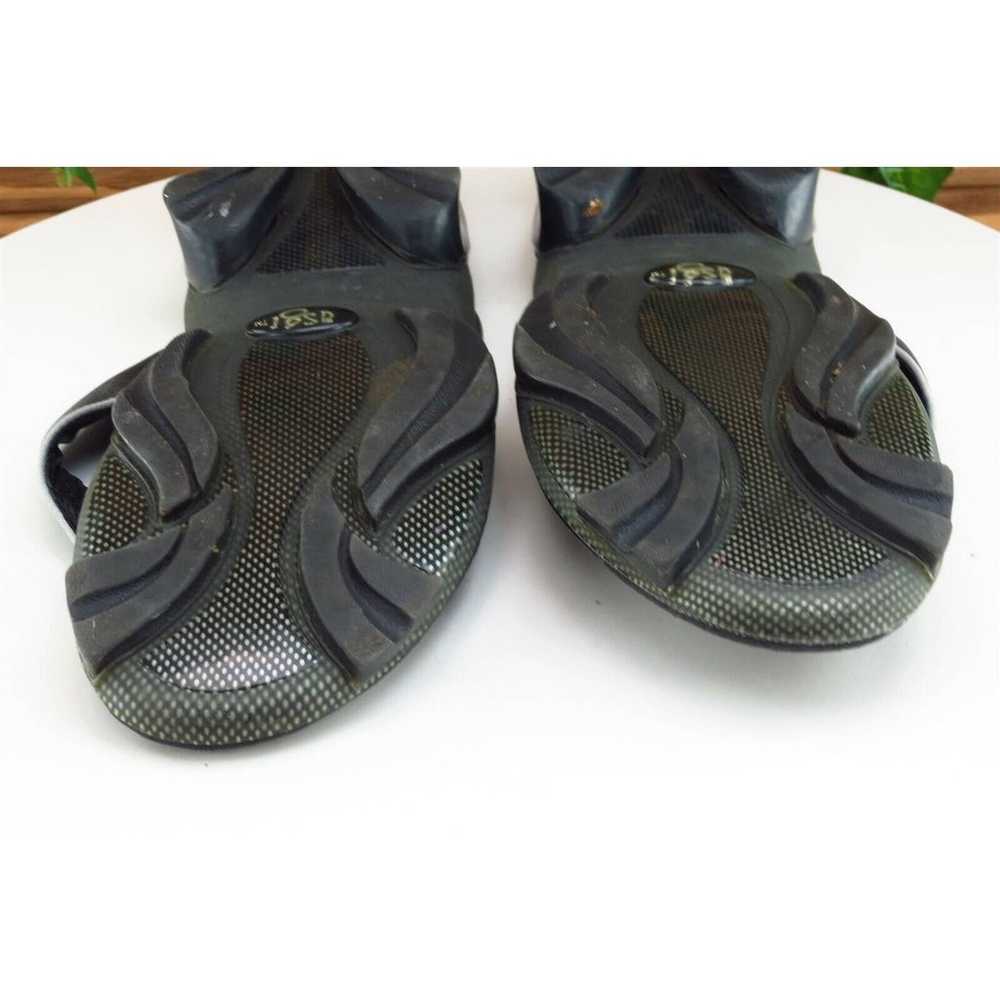 ASGi Sz 6.5 M Black Flip Flop Leather Women Sanda… - image 7