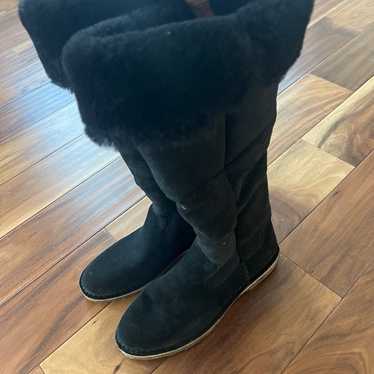 nib ugg tall black shearling boots