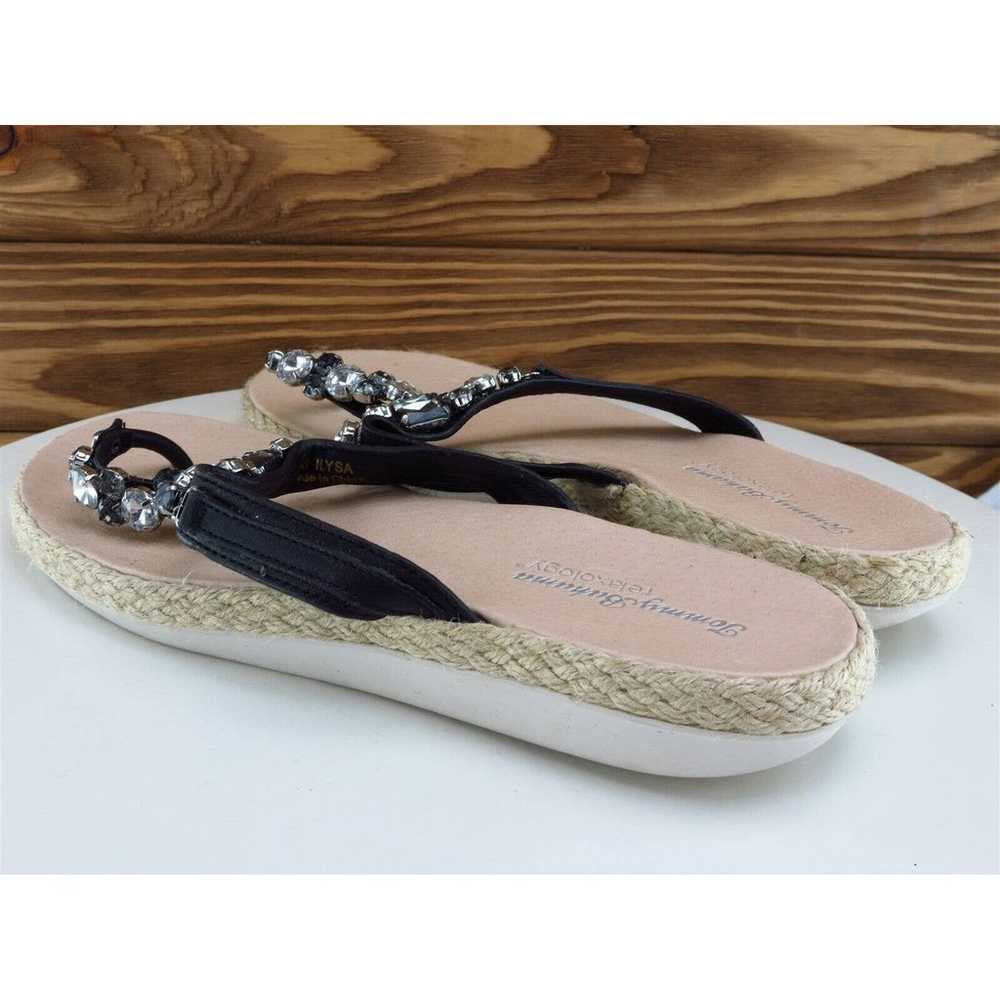 Tommy Bahama Size 9 Sandal Flip Flop Black Leathe… - image 8