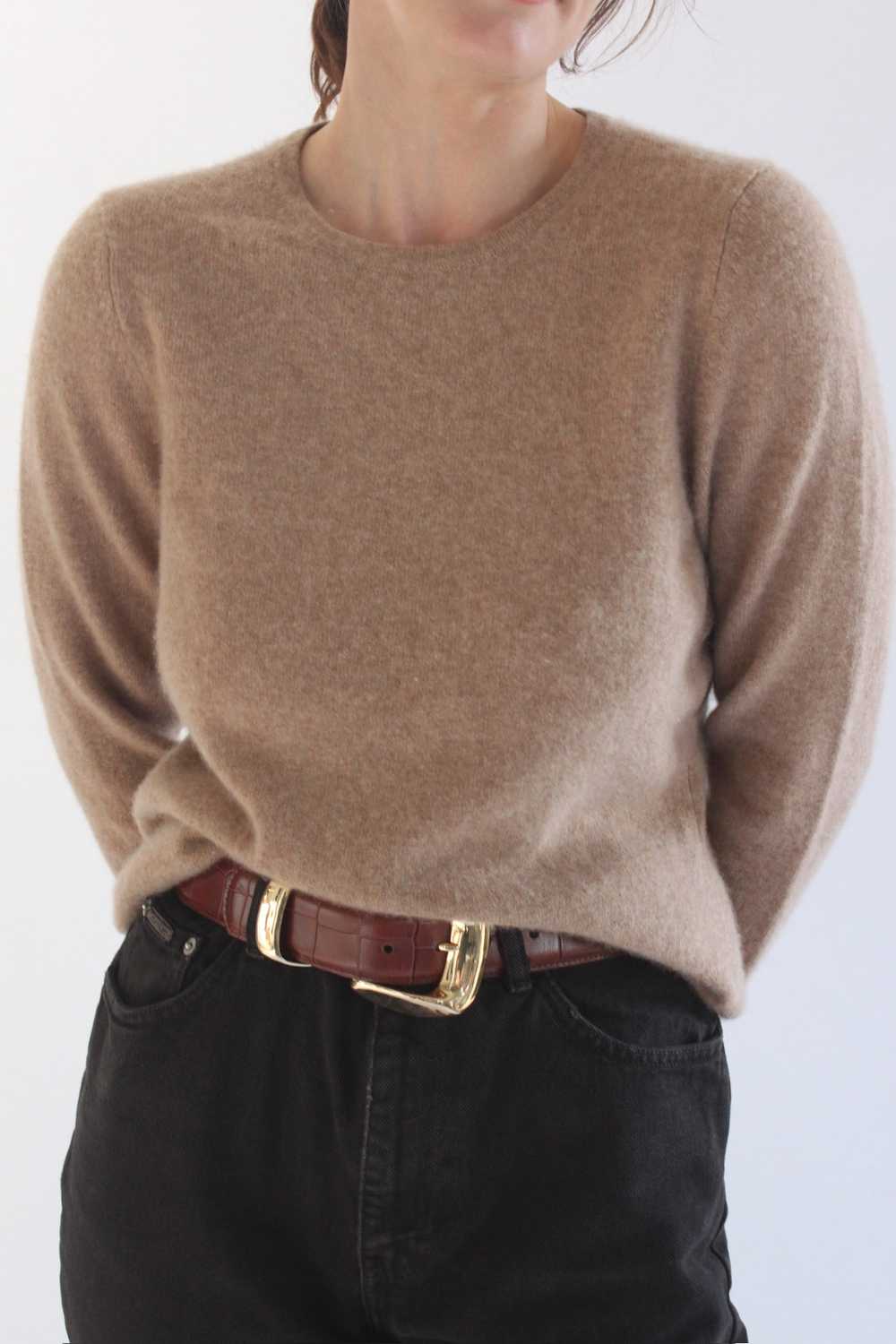 90s Petite Camel Cashmere Knit - image 3