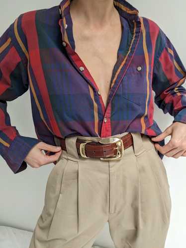 Vintage Bold Plaid Button Up