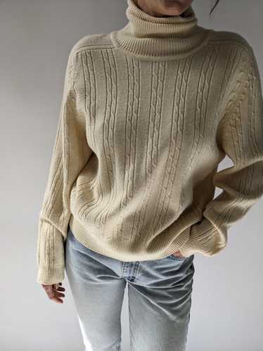 Favorite Vintage Cream Cable Knit Turtleneck