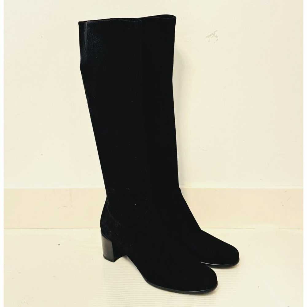 Stuart Weitzman Boots Womens 8 Black Suede Stretc… - image 2