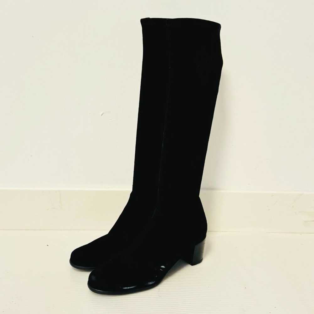 Stuart Weitzman Boots Womens 8 Black Suede Stretc… - image 3