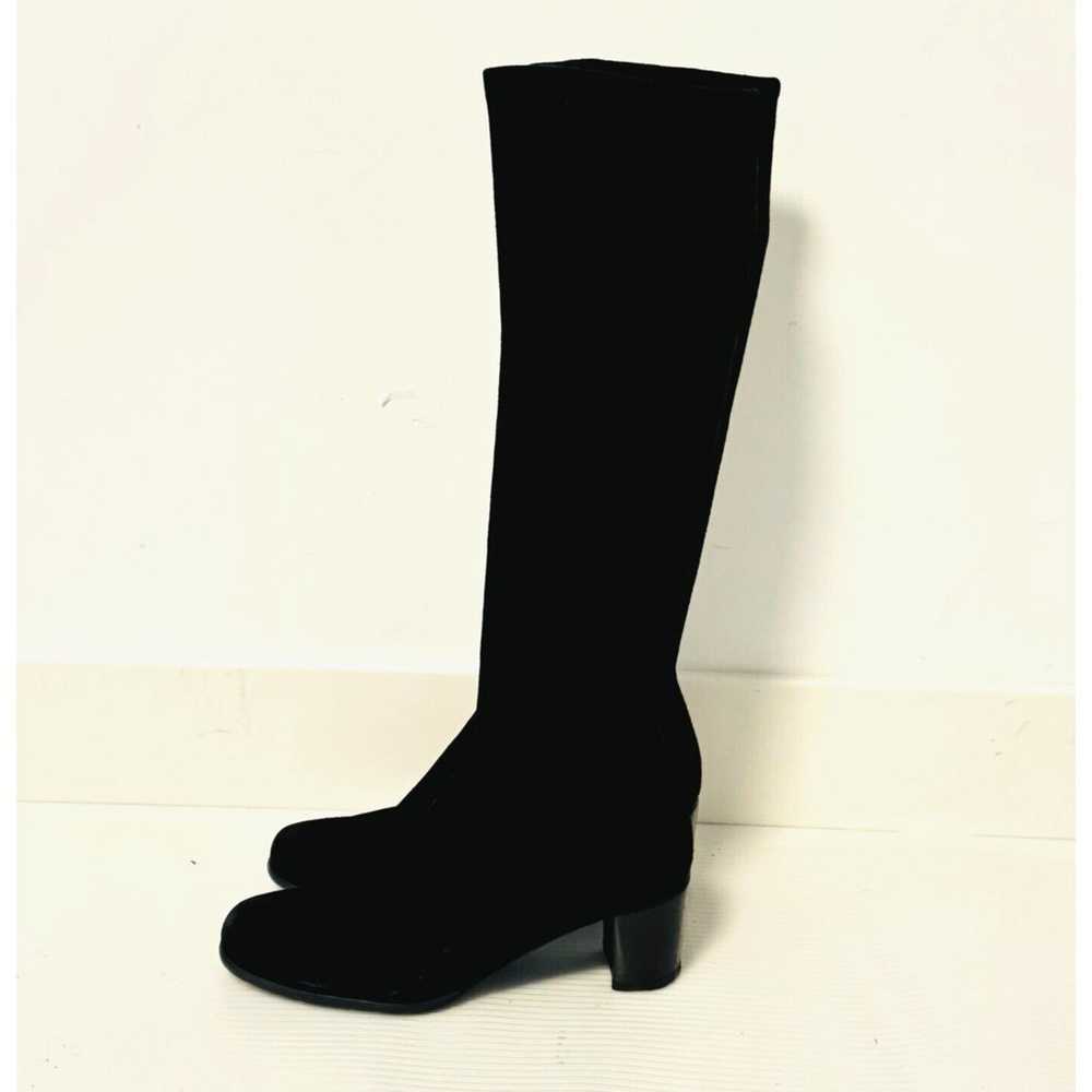 Stuart Weitzman Boots Womens 8 Black Suede Stretc… - image 4