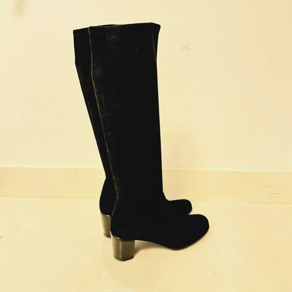 Stuart Weitzman Boots Womens 8 Black Suede Stretc… - image 8